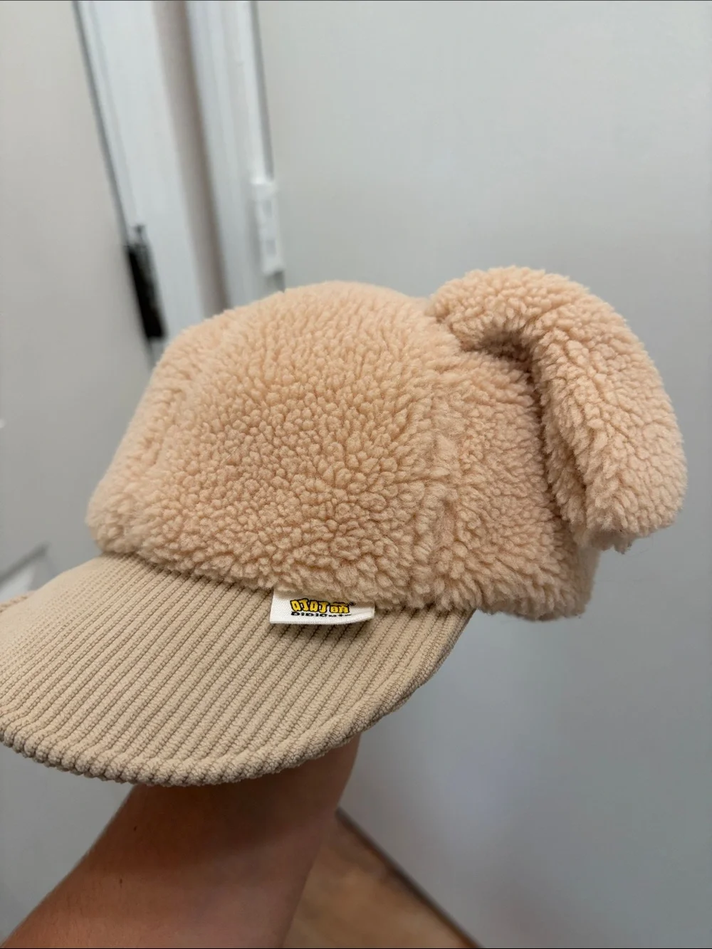 Kids Beige Sherpa Dog-Ear Cap Hat DiDi Cute